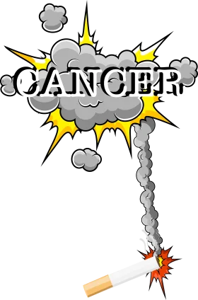 Explosive Cancer Warning Cigarette Smoke Health Hazard Clipart Illustration