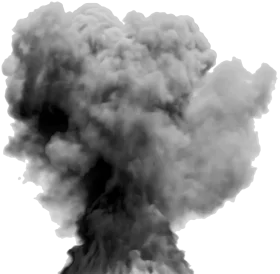 Explosive Gray Smoke Billowing Clipart - Dynamic Atmospheric Cloud Visualization