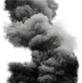 Intense Dark Billowing Smoke Clouds Clipart - Dramatic Atmospheric Plume
