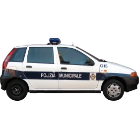 Italian Municipal Police Vehicle Clipart Illustration Isolated on White