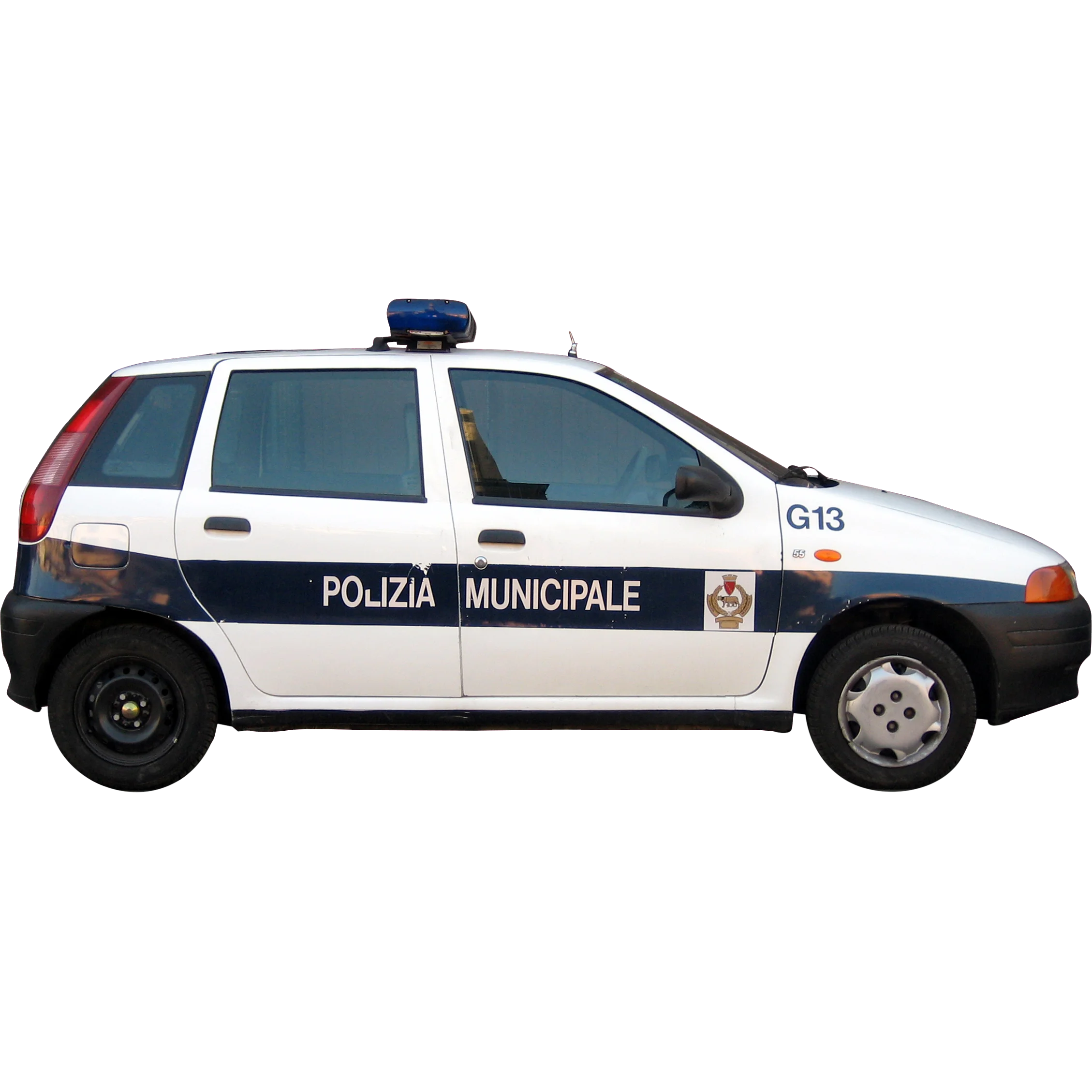 Italian Municipal Police Vehicle Clipart Illustration Isolated on White