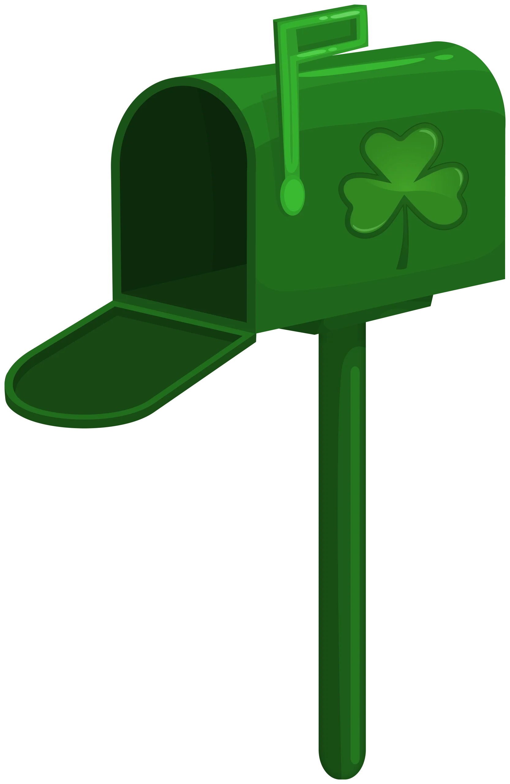 Lucky Green Shamrock Mailbox Clipart Design for St. Patrick's Day Celebrations