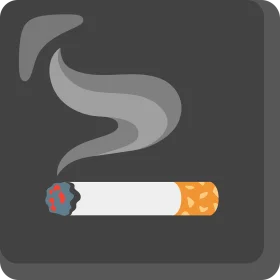 Minimalist Grayscale Cigarette Smoke Clipart Illustration with Subtle Design