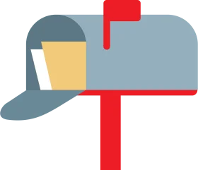 Minimalist Mailbox Clipart Design with Stylized Flag and Letter Illustration