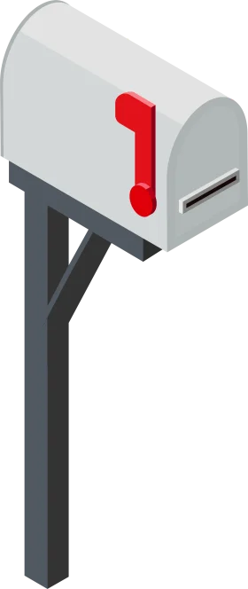 Minimalist Postal Communication Mailbox Clipart Design Illustration