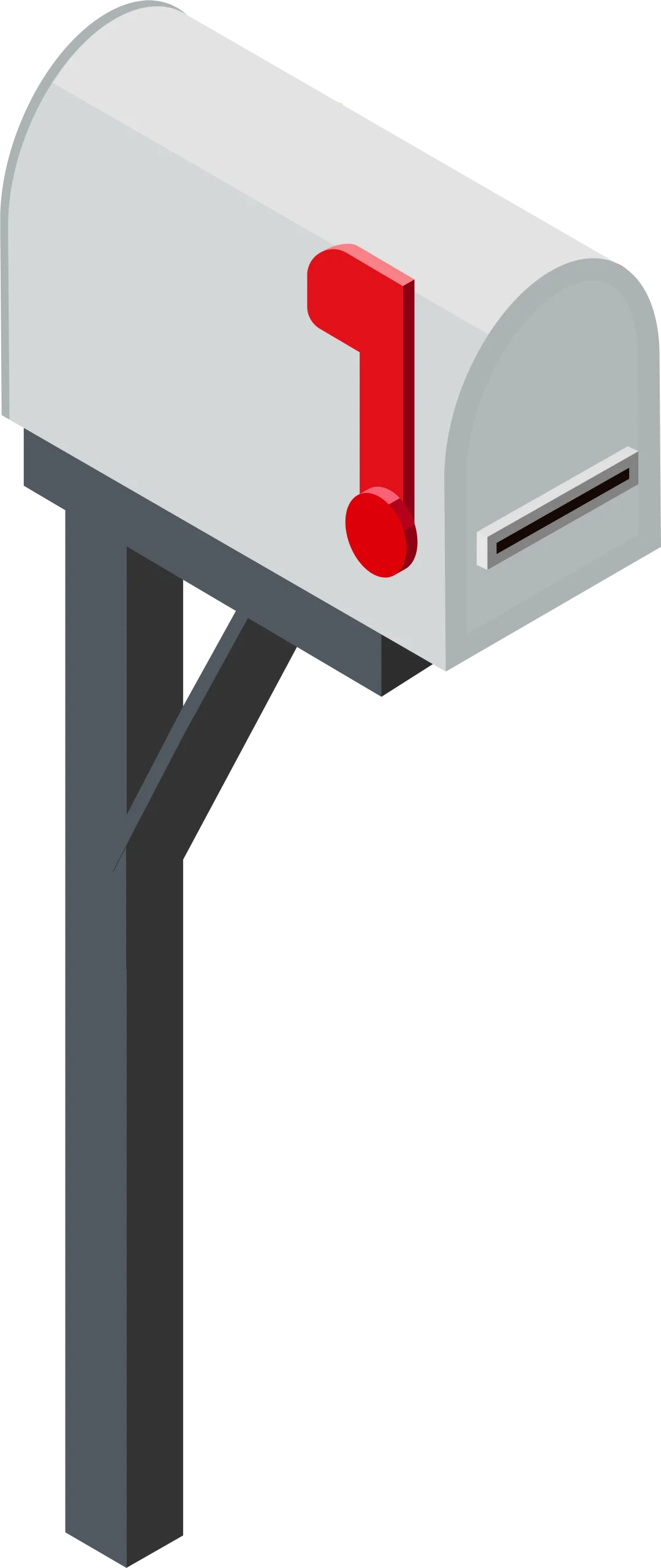 Minimalist Postal Communication Mailbox Clipart Design Illustration