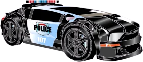Modern High-Tech Police Interceptor Muscle Car Clipart Illustration