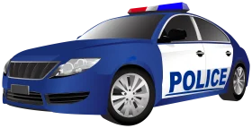Professional Blue and White Police Patrol Vehicle Clipart Illustration Design