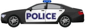 Professional Law Enforcement Vehicle Clipart Design with Sleek Black and White Style