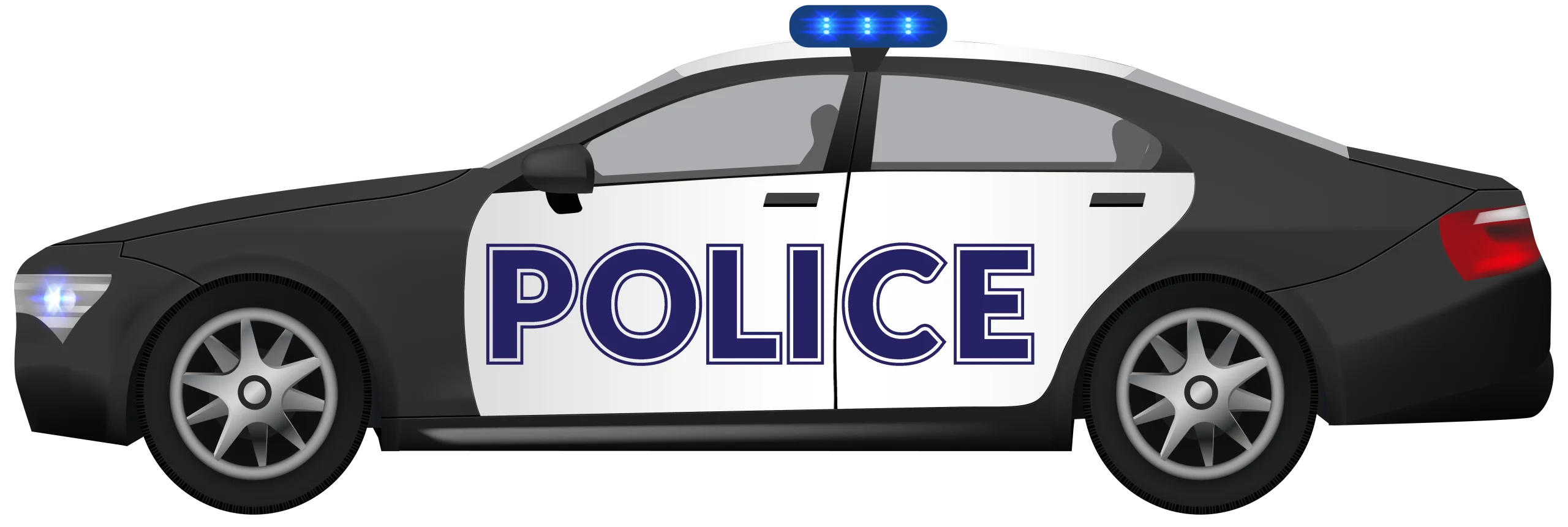 Professional Law Enforcement Vehicle Clipart Design with Sleek Black and White Style
