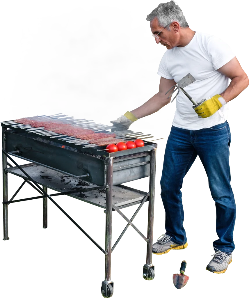 Professional Outdoor Barbecue Grill Clipart: Cooking Adventure with Charcoal Grill