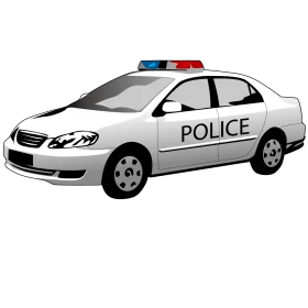 Realistic Black and White Police Car Clipart Illustration Design