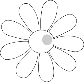 Simple Black and White Daisy Flower Outline Clipart for Design Projects