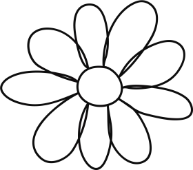 Simple Black and White Daisy Flower Outline Clipart for Creative Projects