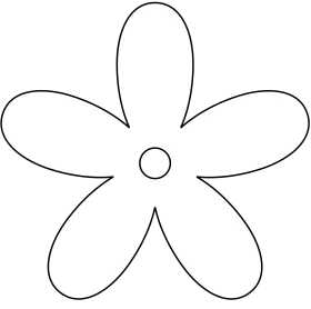 Simple Black and White Flower Outline Clipart Design for Creative Projects