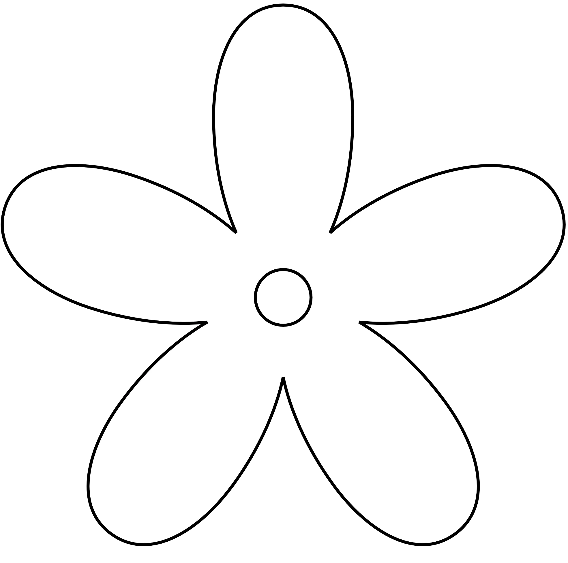 Simple Black and White Flower Outline Clipart Design for Creative Projects