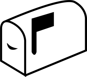 Simple Black and White Mailbox Clipart Illustration with Minimalist Design