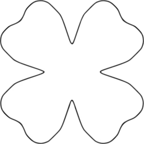 Simple Five-Petal Flower Outline Clipart - Minimalist Symmetrical Design