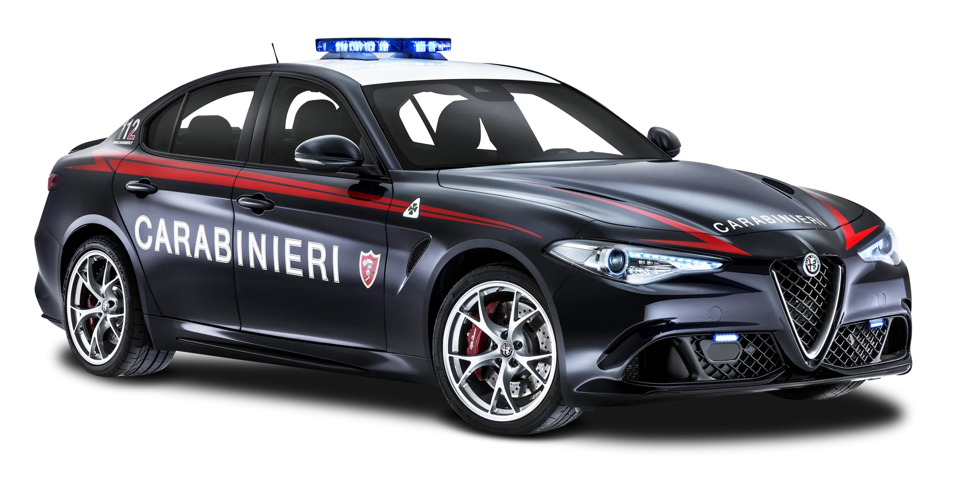 Sleek Alfa Romeo Carabinieri Police Interceptor Clipart Visualization