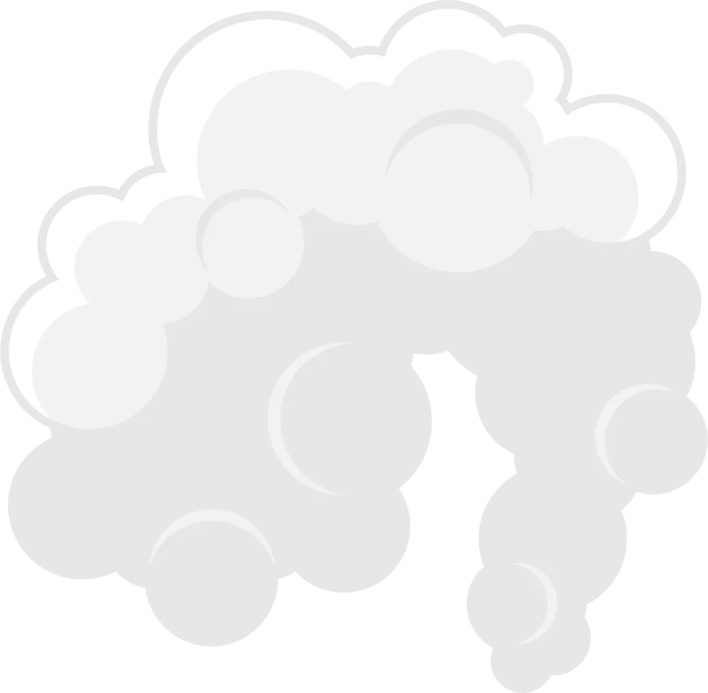 Soft Gray Smoke Wisp Clipart Illustration with Delicate Billowing Shapes