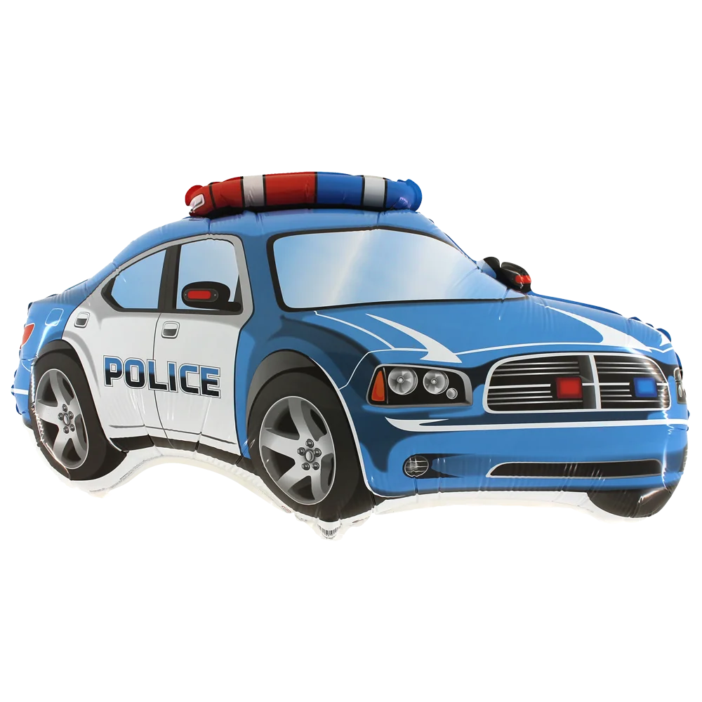 Stylish Blue and White Law Enforcement Vehicle Cartoon Clipart Illustration