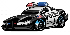 Stylized Police Interceptor Cartoon Clipart with Dynamic Action Design