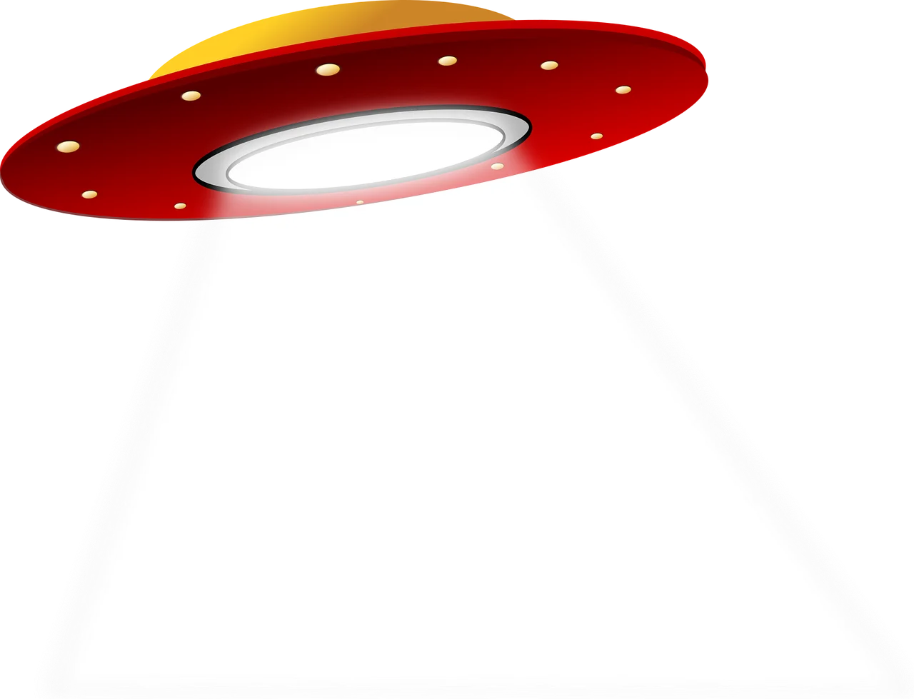 Classic Red and Yellow Saucer-Shaped Extraterrestrial Spacecraft Clipart Design