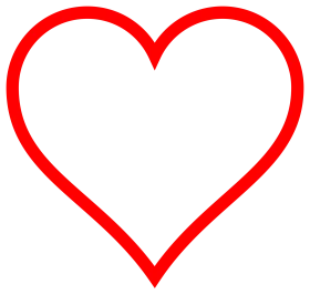 Elegant Red Heart Outline Clipart - Simple Symbol of Affection and Emotion
