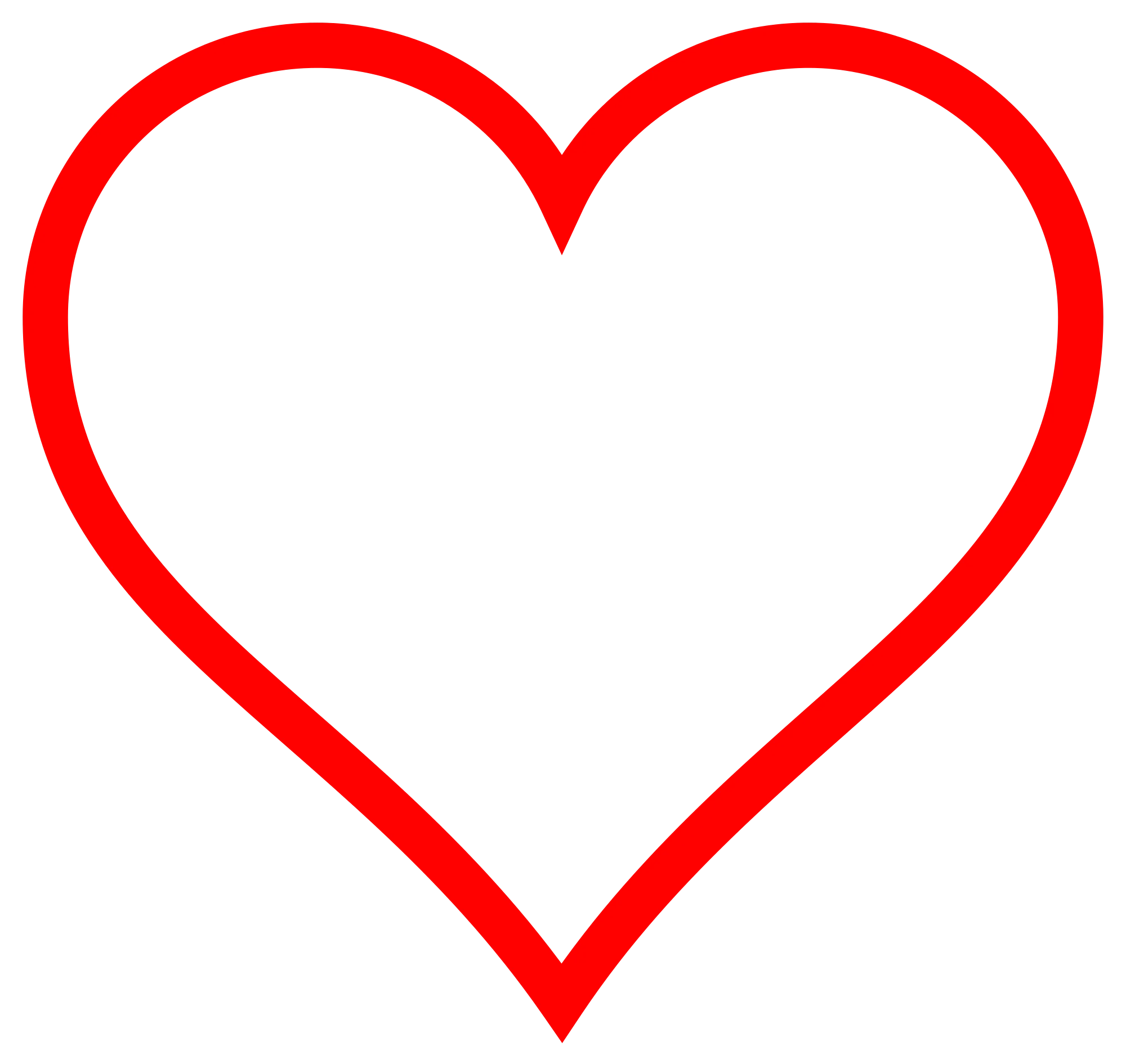 Elegant Red Heart Outline Clipart - Simple Symbol of Affection and Emotion