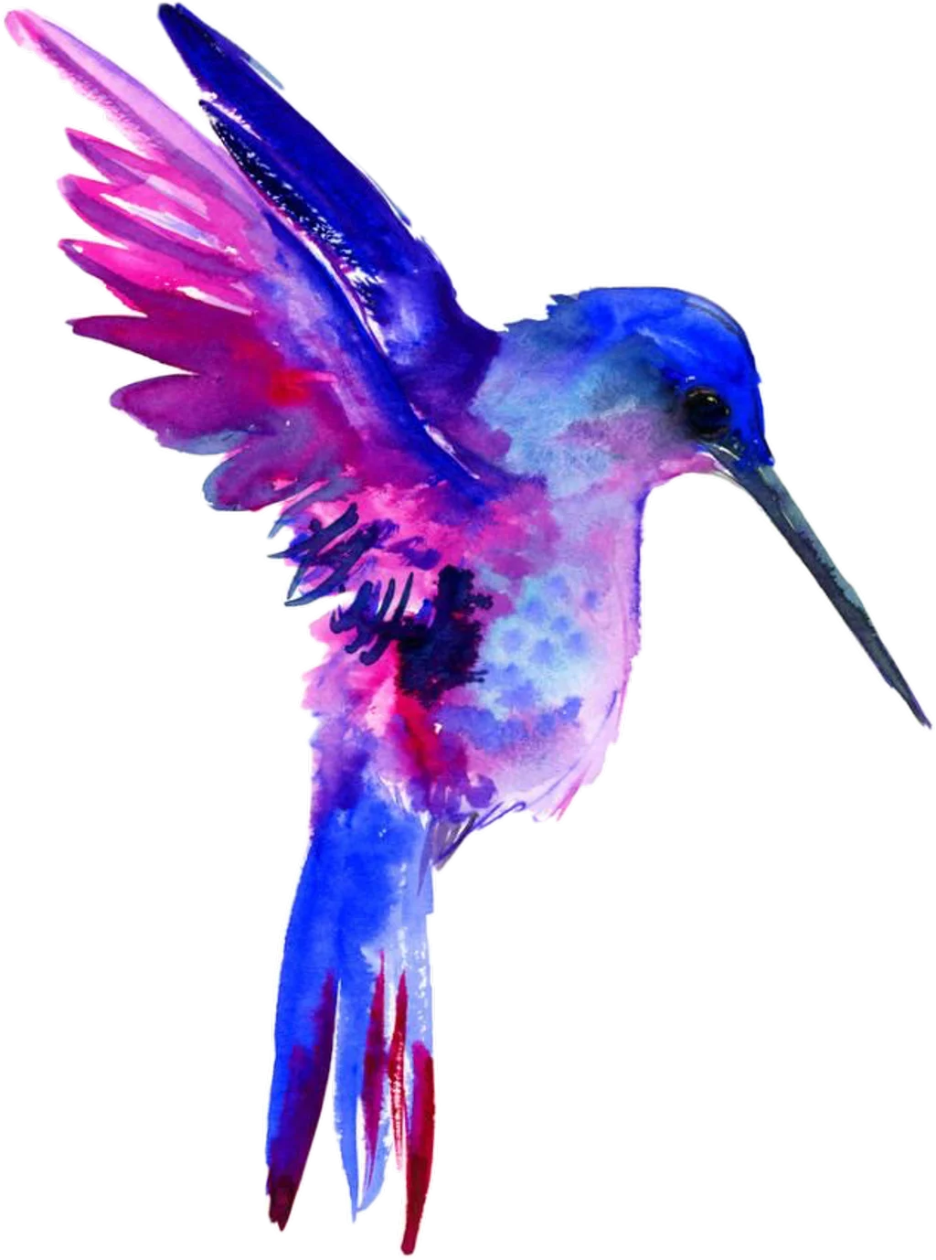 Ethereal Watercolor Hummingbird Clipart: A Kaleidoscope of Celestial Flight
