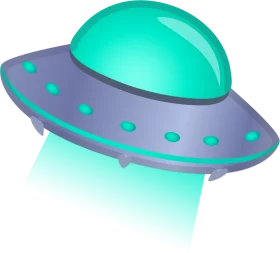 Futuristic Turquoise Extraterrestrial Spacecraft UFO Clipart Illustration