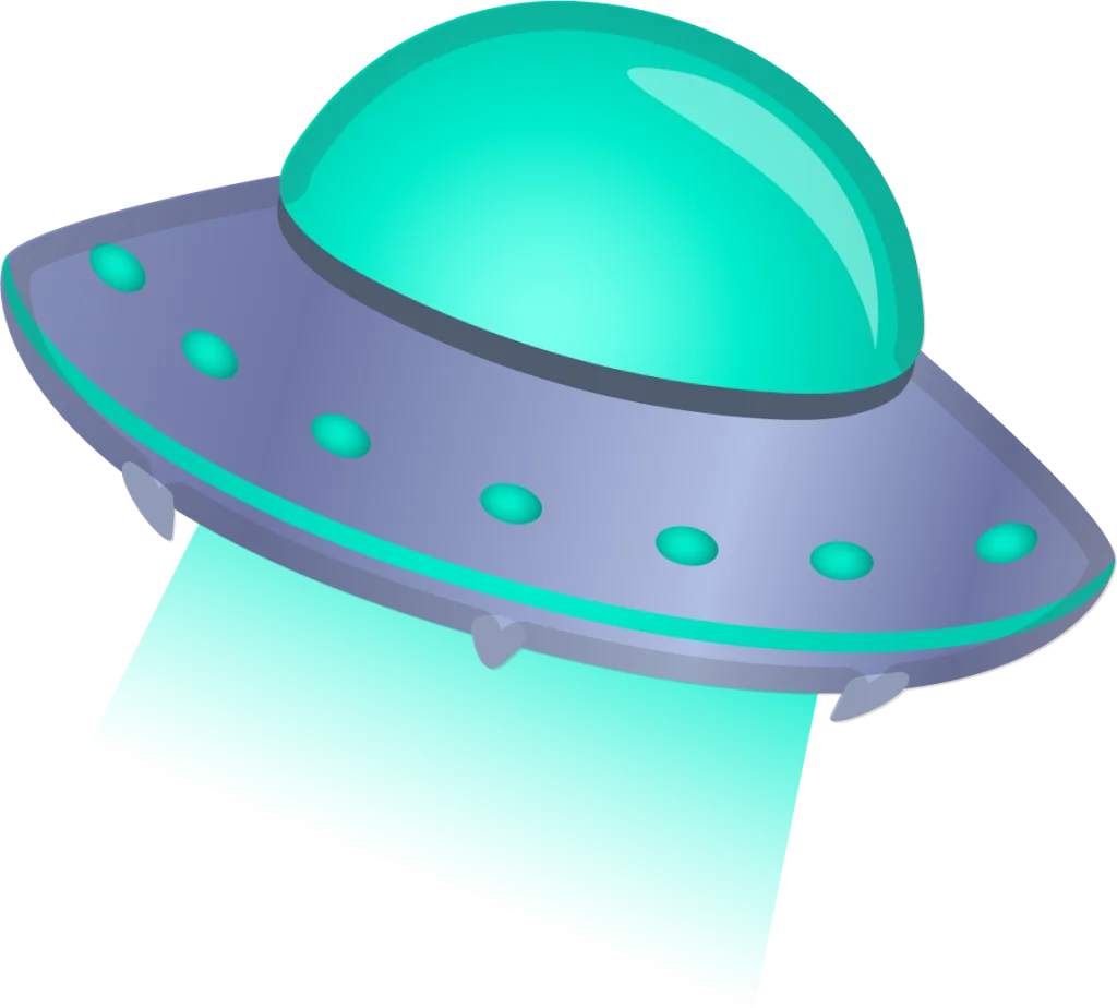 Futuristic Turquoise Extraterrestrial Spacecraft UFO Clipart Illustration