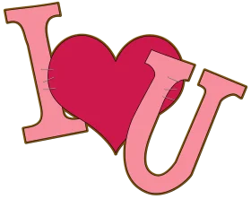 Heartfelt Expression of Love: Romantic Pink 'I Love You' Clipart Design