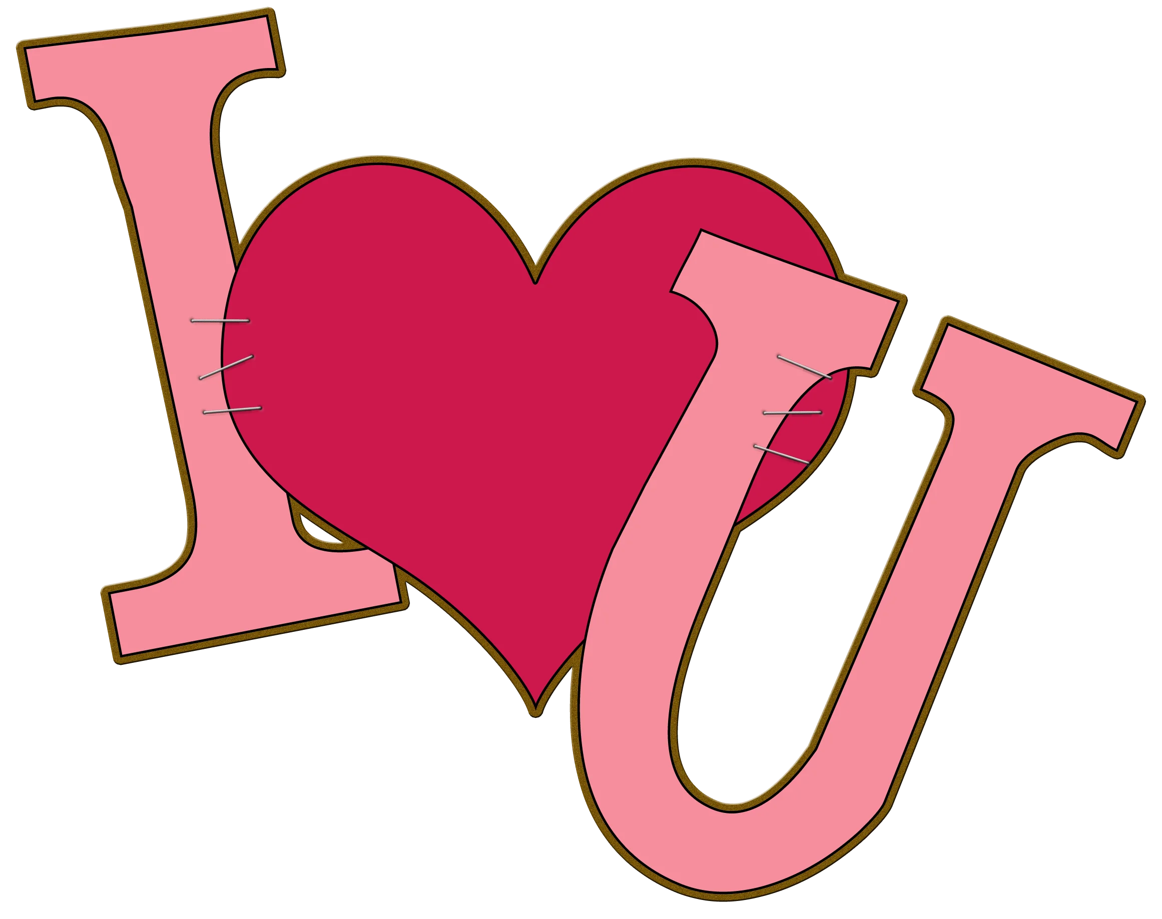 Heartfelt Expression of Love: Romantic Pink 'I Love You' Clipart Design
