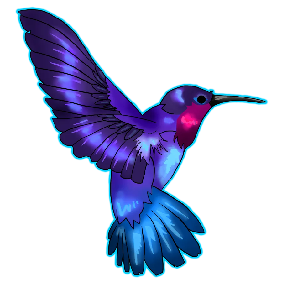 Iridescent Hummingbird Clipart: Ethereal Jewel-Toned Flight of Grace