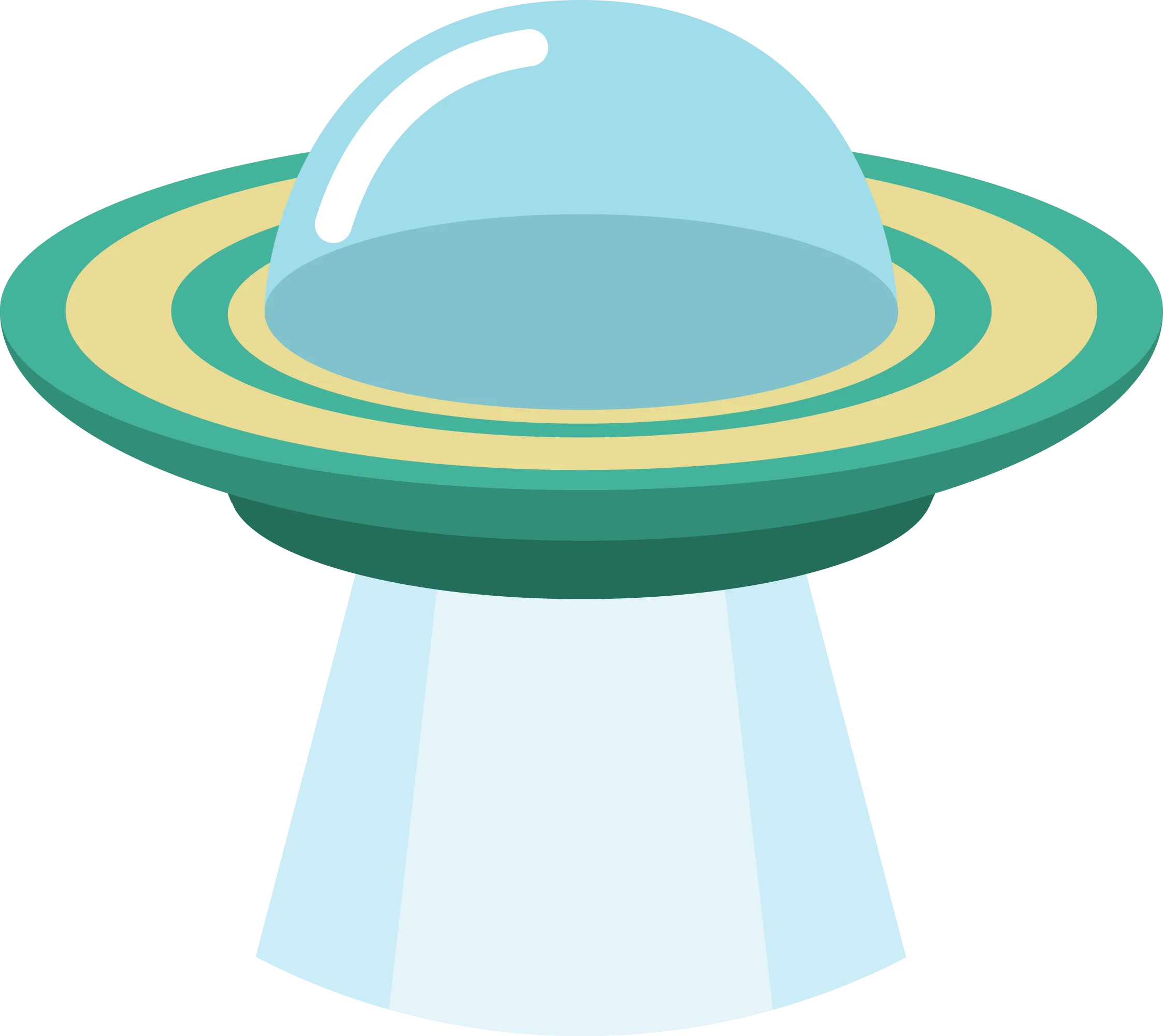 Minimalist Extraterrestrial Spacecraft Clipart with Soft Pastel Color Palette