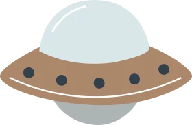 Minimalist Retro UFO Clipart Illustration with Soft Color Palette