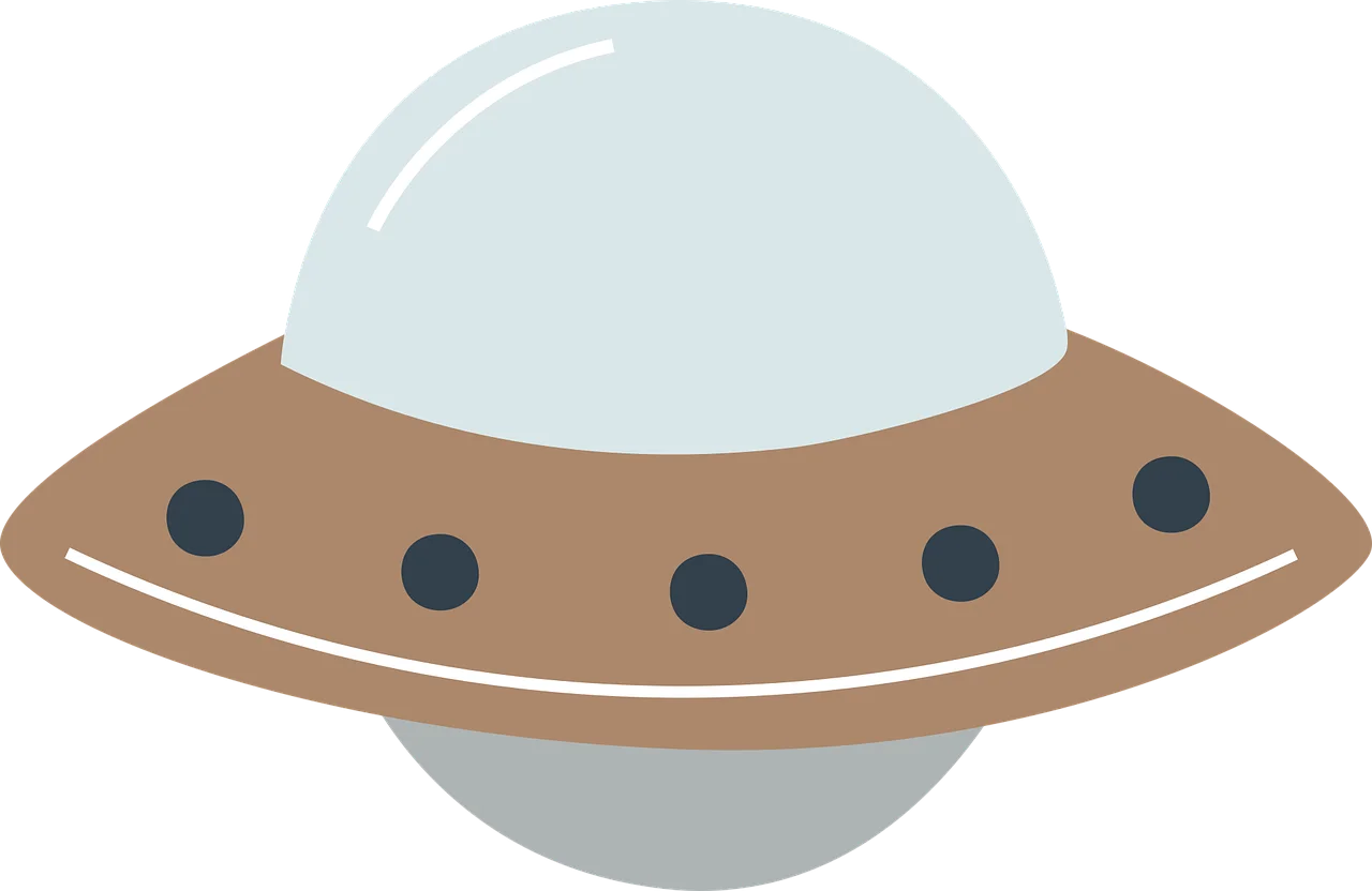 Minimalist Retro UFO Clipart Illustration with Soft Color Palette