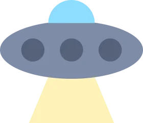 Minimalist UFO Clipart: Cosmic Vessel with Beam of Extraterrestrial Light