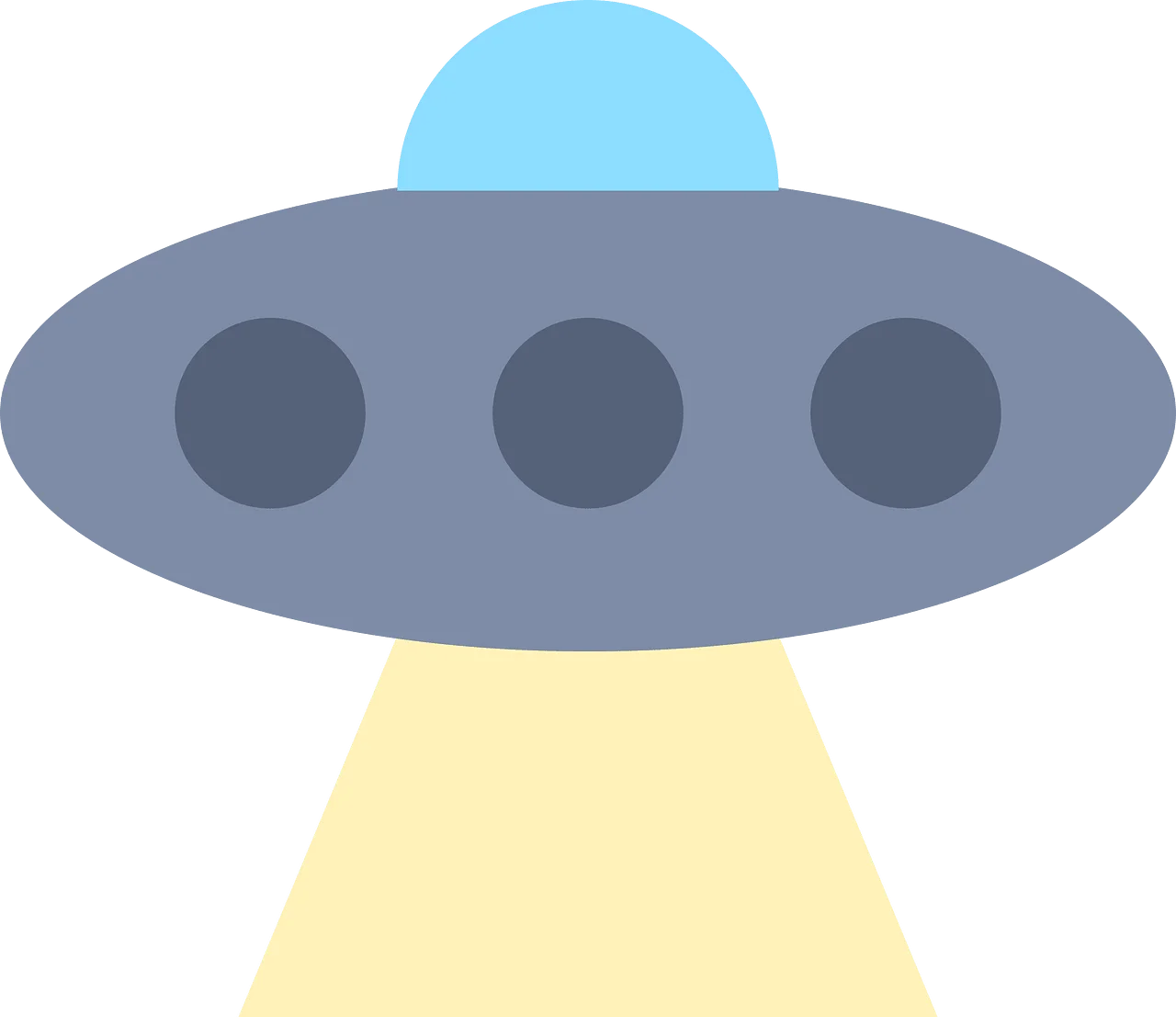 Minimalist UFO Clipart: Cosmic Vessel with Beam of Extraterrestrial Light