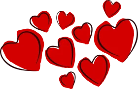 Passionate Red Hearts Romantic Love Clipart Design for Valentines