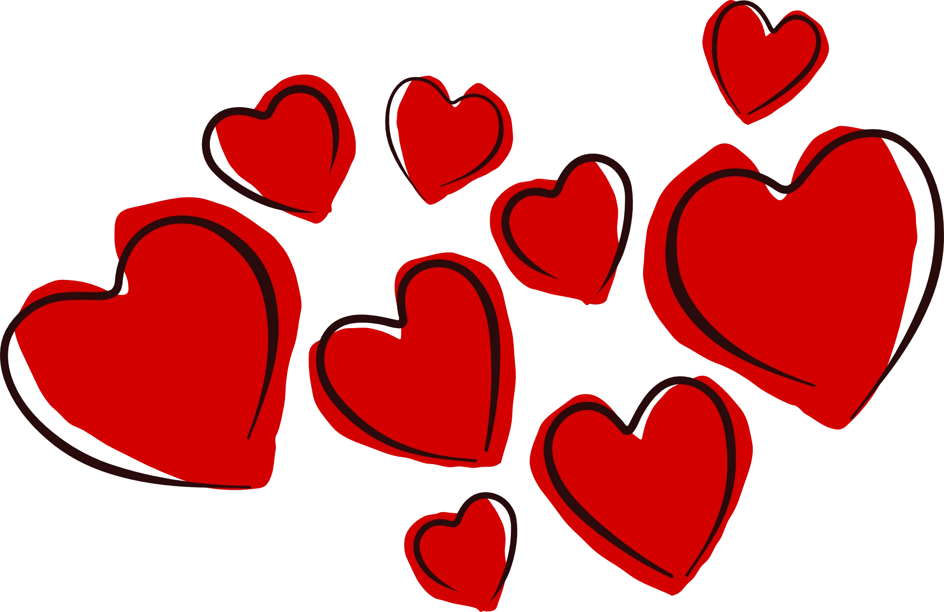 Passionate Red Hearts Romantic Love Clipart Design for Valentines