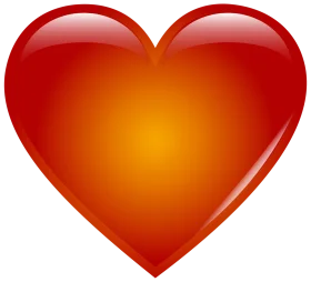 Radiant Crimson and Golden Heart Clipart: A Symbolic Expression of Passion