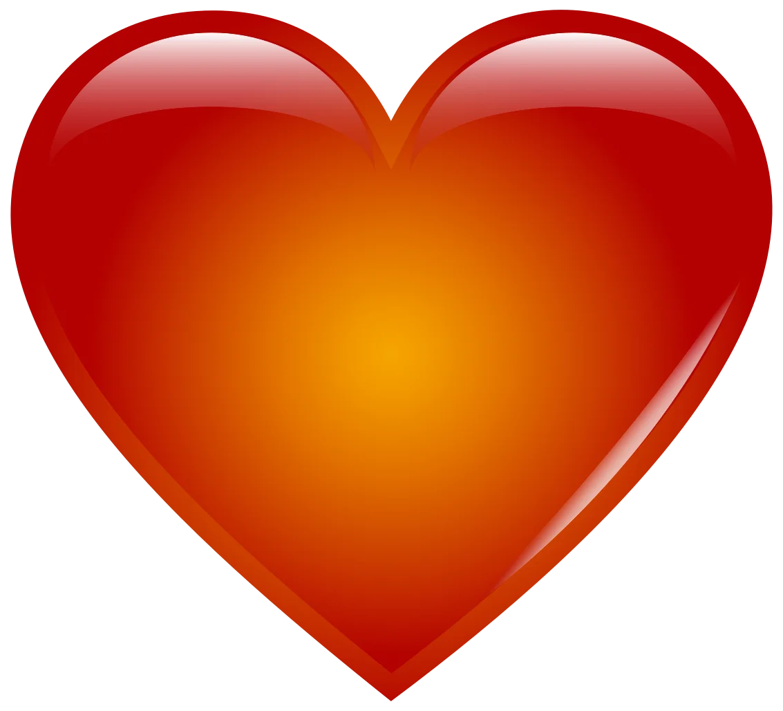 Radiant Crimson and Golden Heart Clipart: A Symbolic Expression of Passion