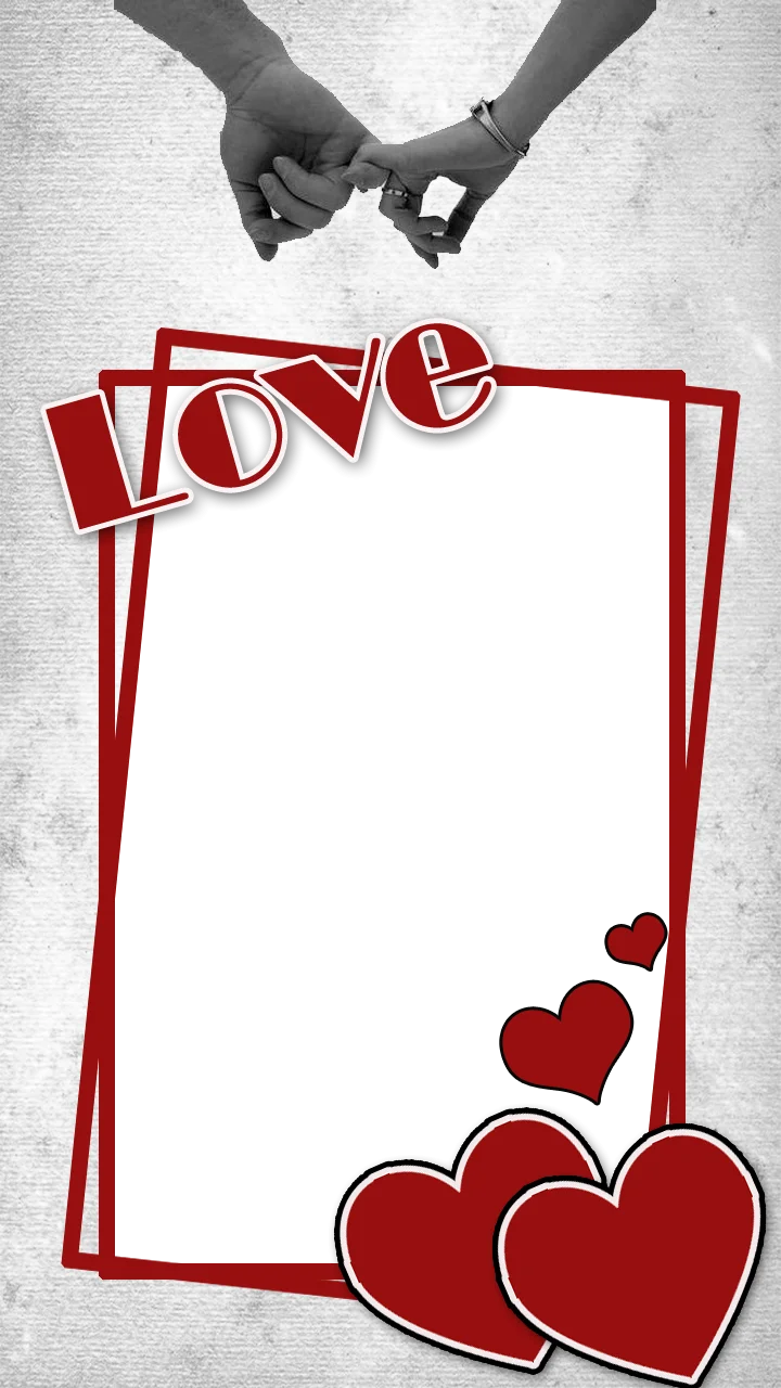 Romantic Love Clipart Design with Interlocking Hands and Hearts