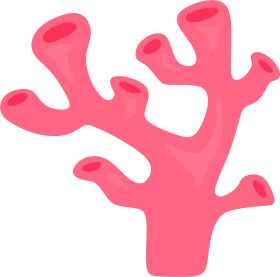 Stylized Pink Marine Organism Coral Reef Clipart Illustration