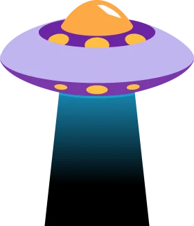 Whimsical Extraterrestrial Spacecraft Clipart with Playful Color Palette