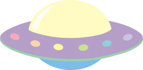 Whimsical Pastel-Toned UFO Spacecraft Clipart with Soft Color Palette