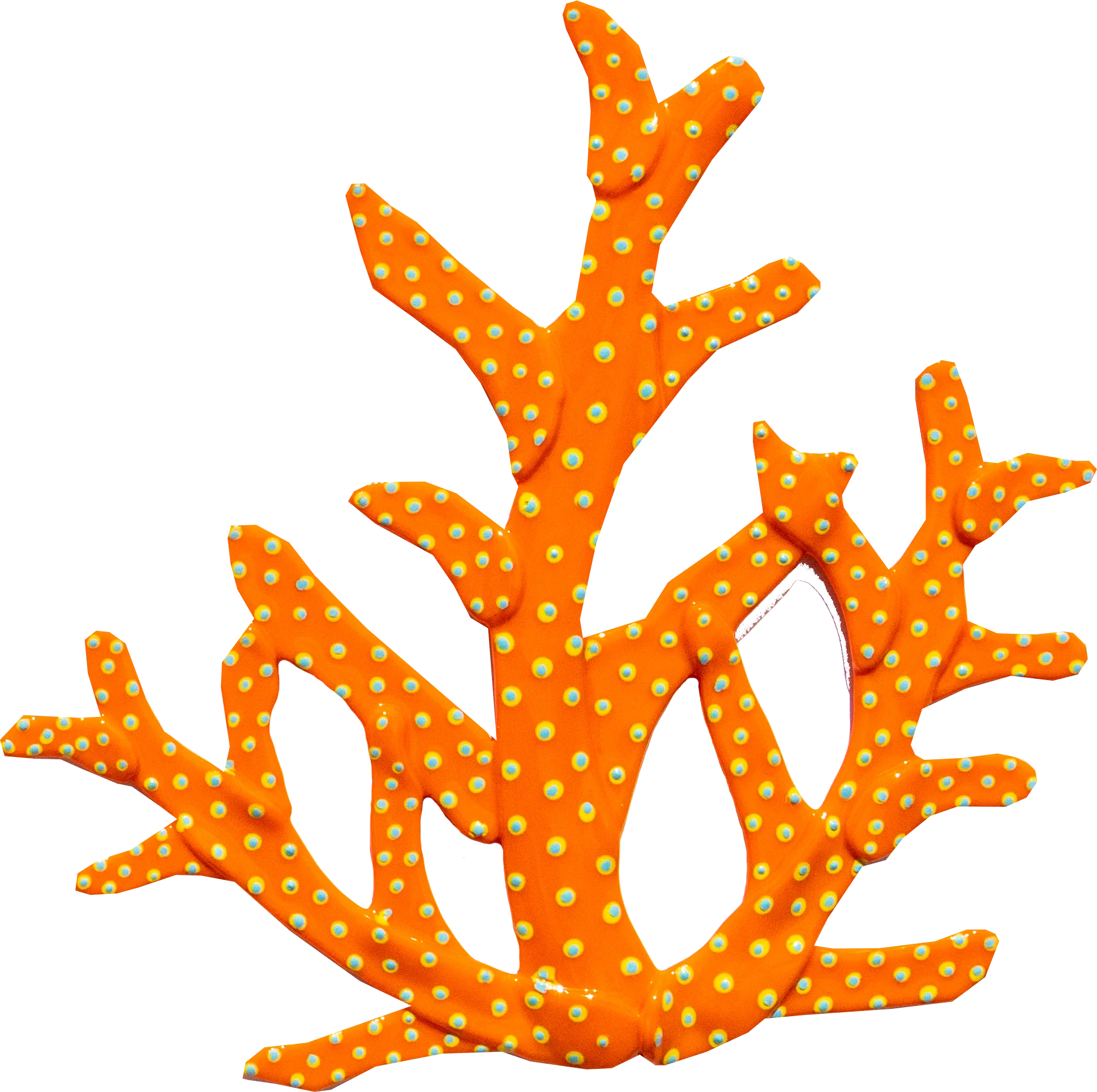 Artistic Orange Coral Reef Silhouette Clipart with Speckled Texture