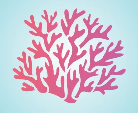 Delicate Pink Coral Clipart Illustration on Soft Pastel Background